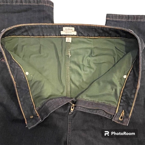 L.L. Bean Fleece Lined Woman's Jeans Classic Fit Straight Leg Size 16R - Picture 5 of 10